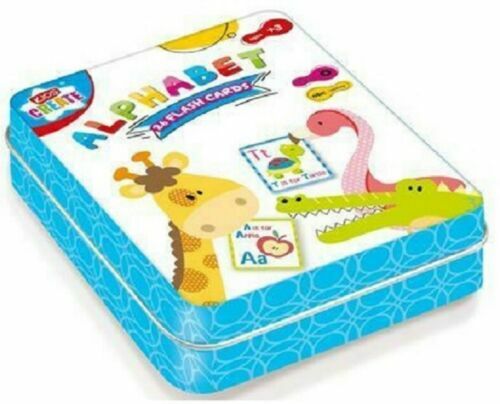 Children's Kids Flash Cards tin Alphabet Number Educational Pre School Learning