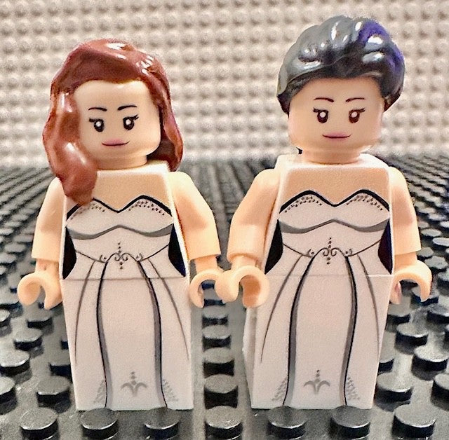 Bride & Groom Wedding Figure couple mini blocks Cake Topper MR & MR MRS & MRS