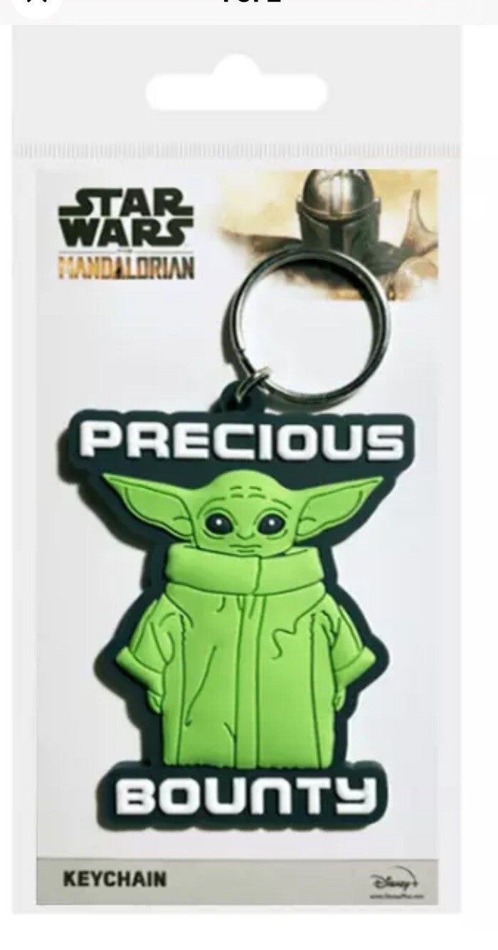 Star Wars Mandalorian Baby Grogu Yoda Rubber Keyring Disney License Keychain