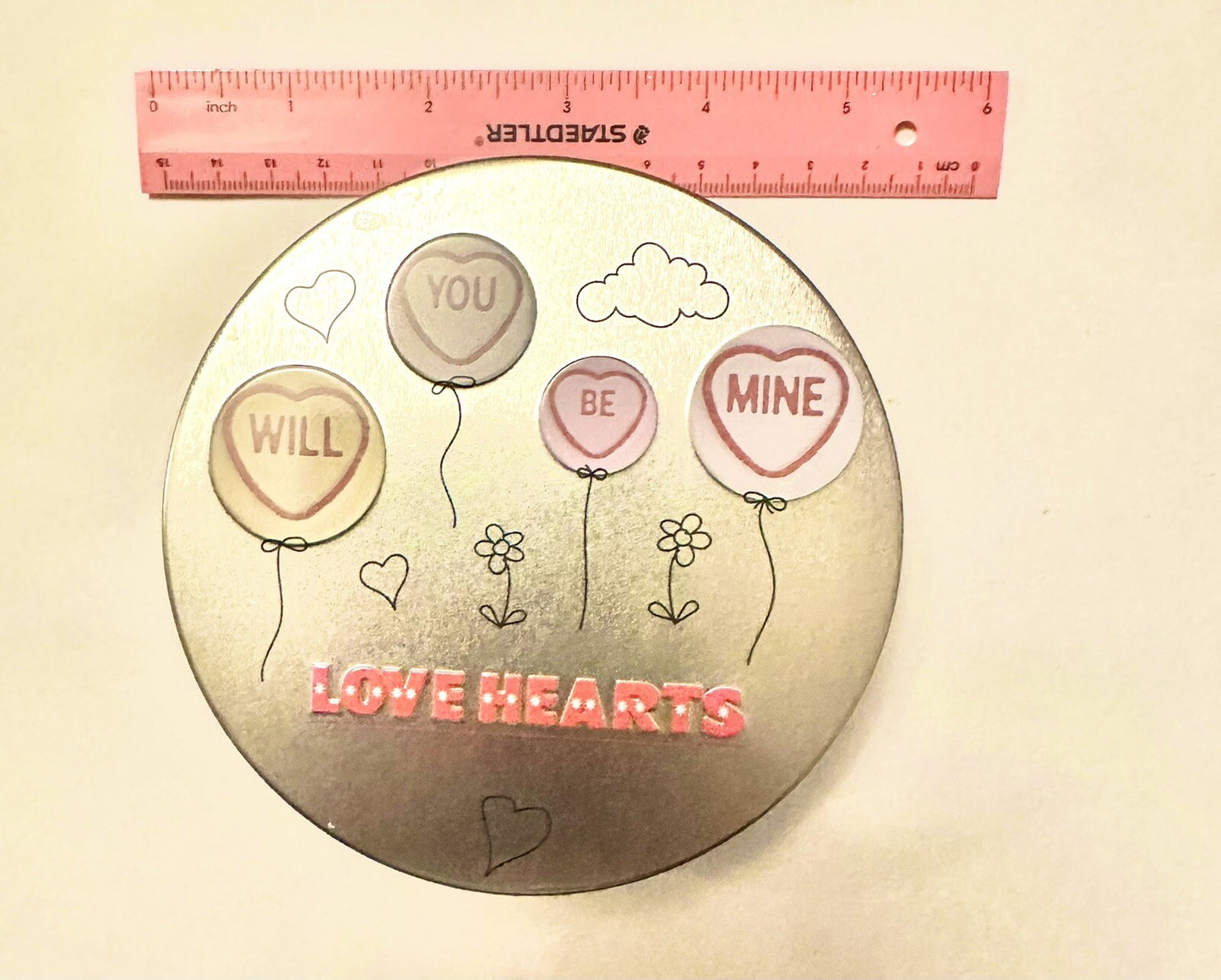 Valentines Day Love Hearts Sweet Tin + Lego Heart Kerings Girlfriend Boyfriend