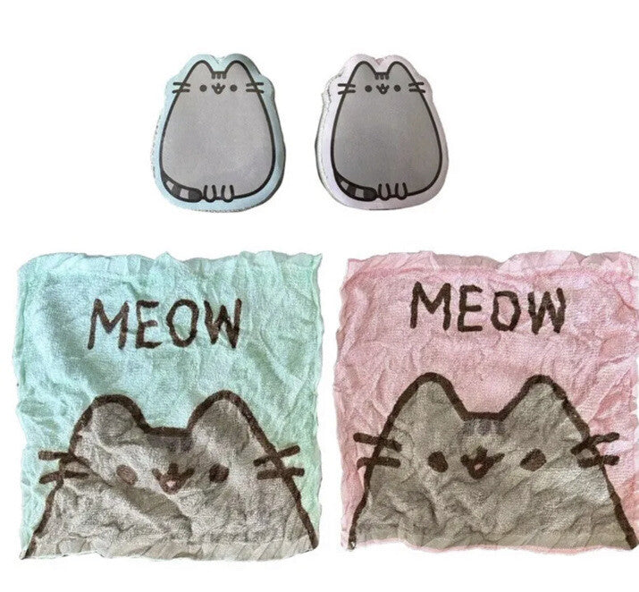 Kids Pusheen Cat magic flannel expanding face towel bath travel wash Christmas