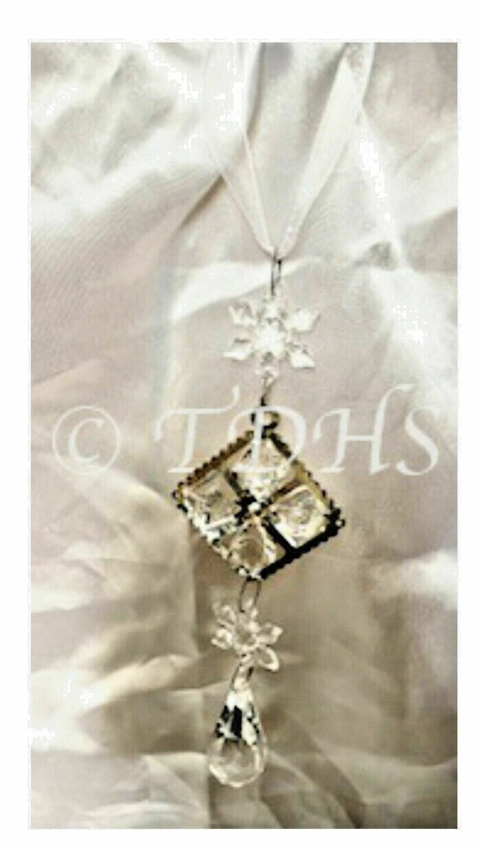 Silver Crystal Hanging home Decoration bell star Hearts diamond Acrylic Ribbon