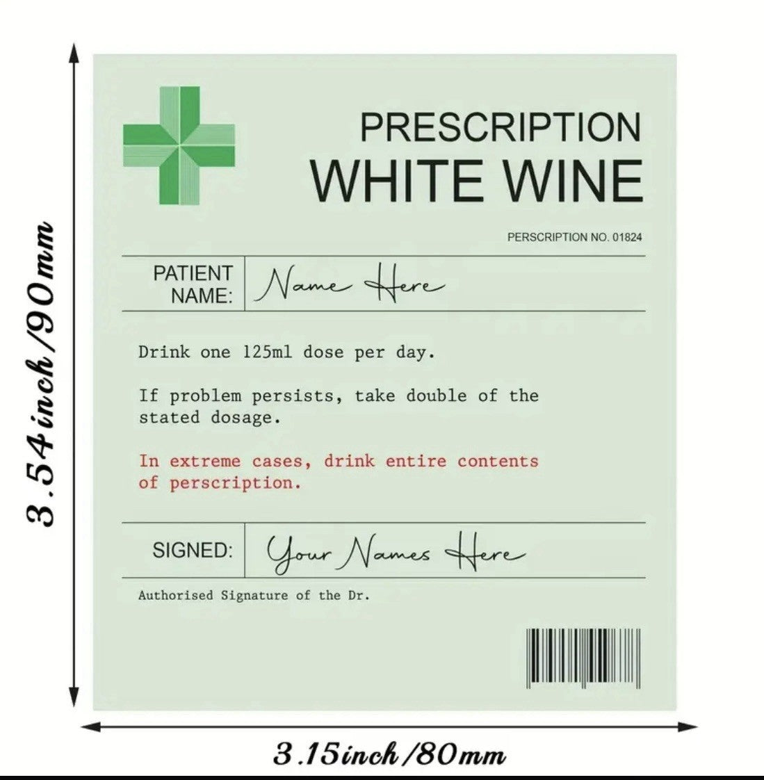 Christmas 3 Personalised Joke Prescription Wine Labels Red White Rose Novelty
