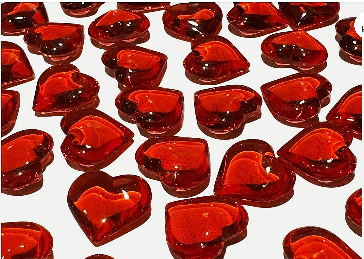 Reusable Red Acrylic Heart Crystals Gems Wedding Table Confetti Decoration 75g