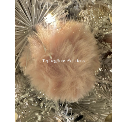 Christmas 4 Furry Pink Pom Pom Hanging snowball Tree Bauble Xmas Decoration