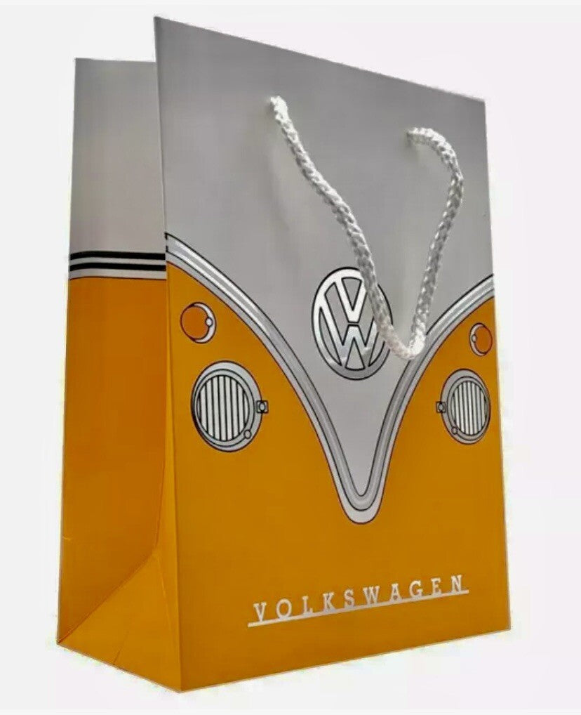 Volkswagen Christmas Gift bag & tag VW T1 Camper Van 23 x 17 x 9cm Medium Orange