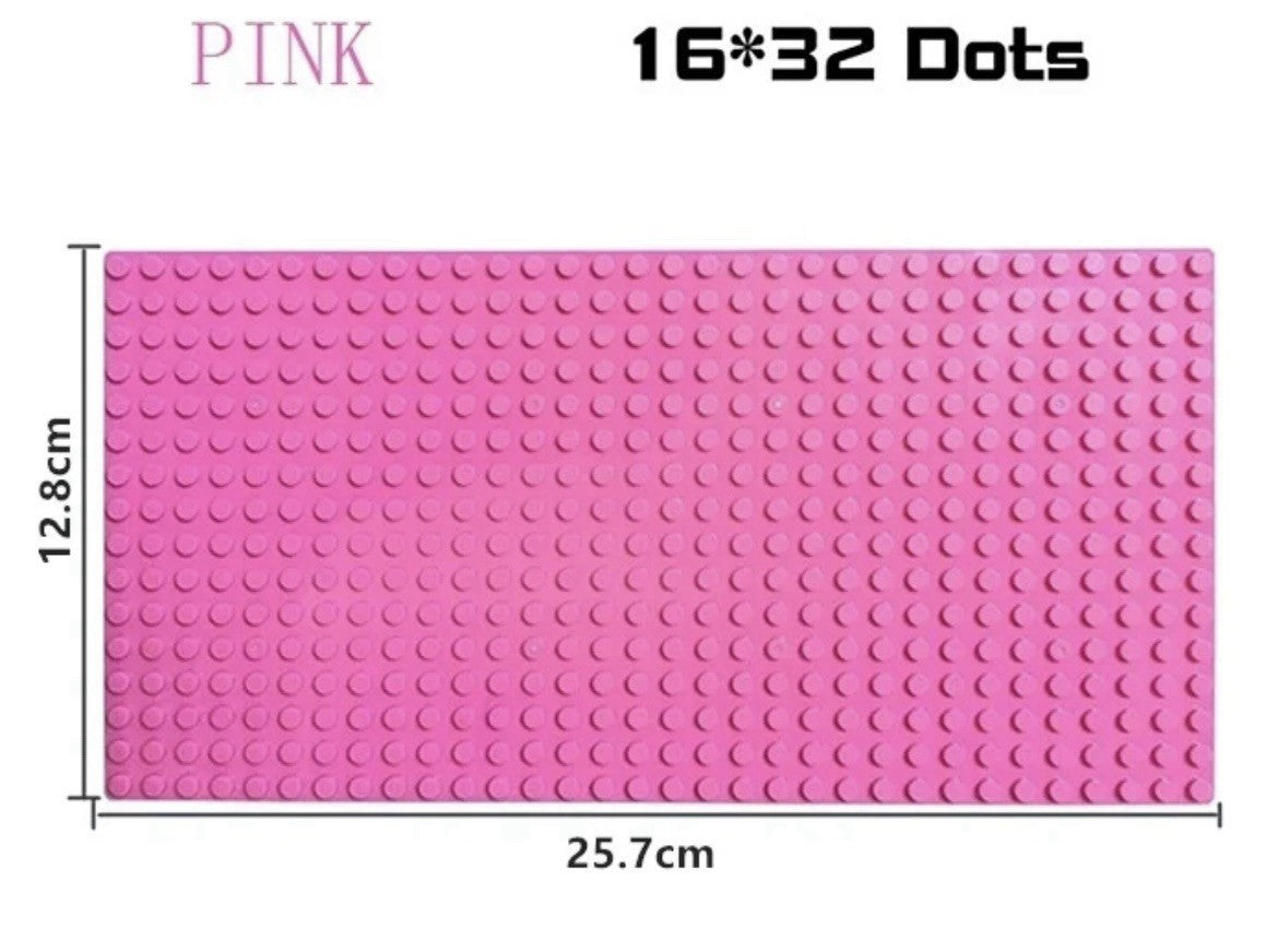 3 X Pink Base Plate 16 x 32 Dots Building Blocks Compatible With Major Brands