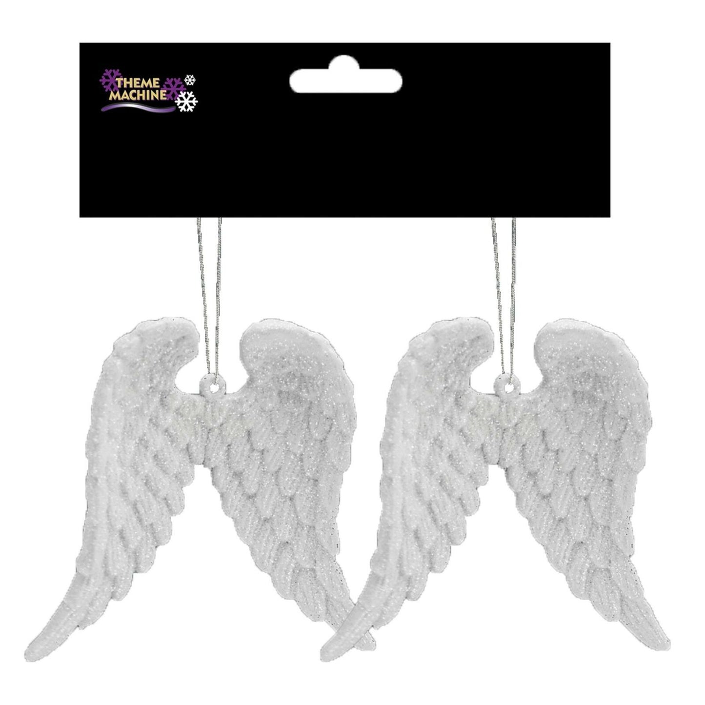 Angel Wings Christmas Silver White Glitter Hanging Tree Decoration Spiritual