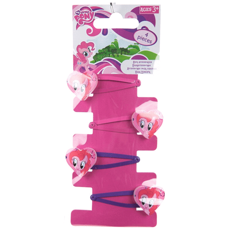 My Little Pony Hair Clips X 4 kids girls Snap Hair sleepies Accessories Pink
