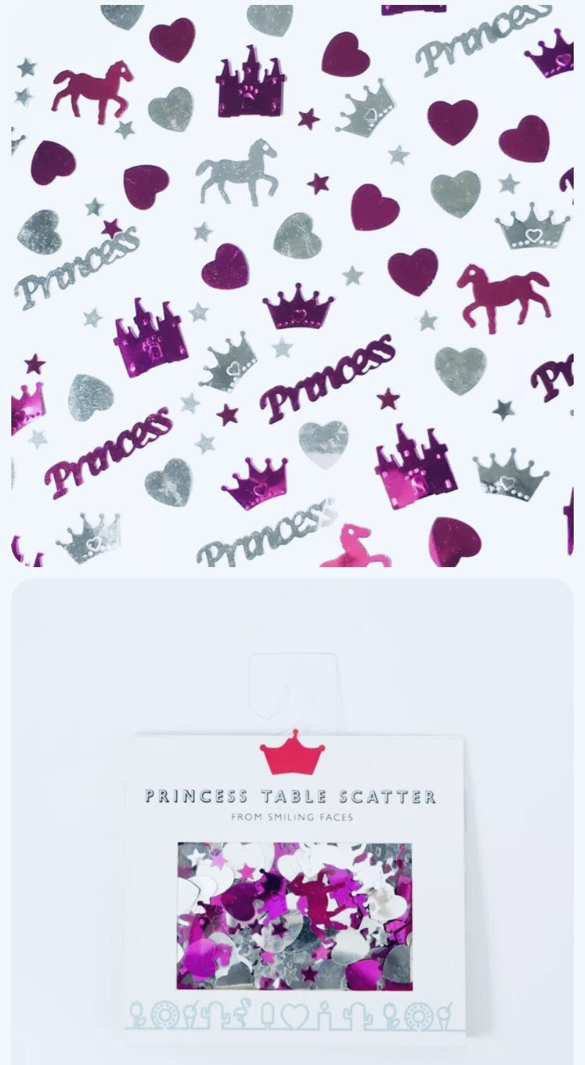 Pink Princess Table Confetti Birthday Party Scatter Hearts Unicorn Sparkle foil