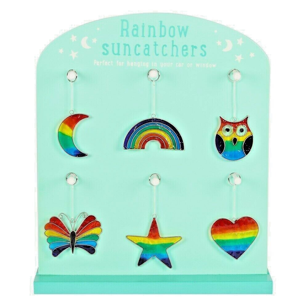 Window glass Sun catcher Rainbow heart owl star moon butterfly LGBT NHS Bright