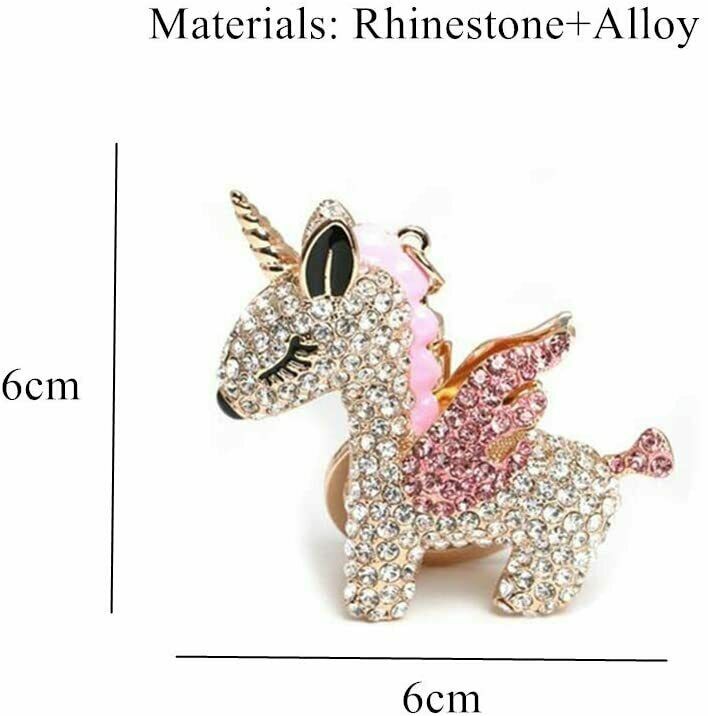 Unicorn wings crystal keyring car keys red blue pink diamanté Gift charm Bag