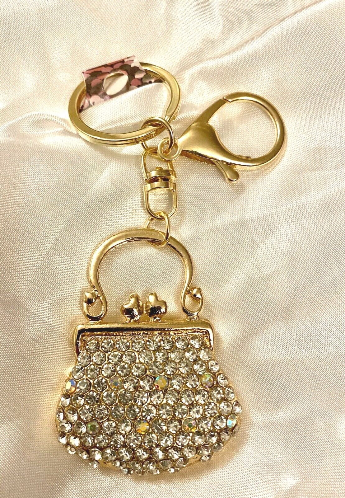 Handbag crystal keyring red blue diamond bag diamanté charm Rhinestone bling