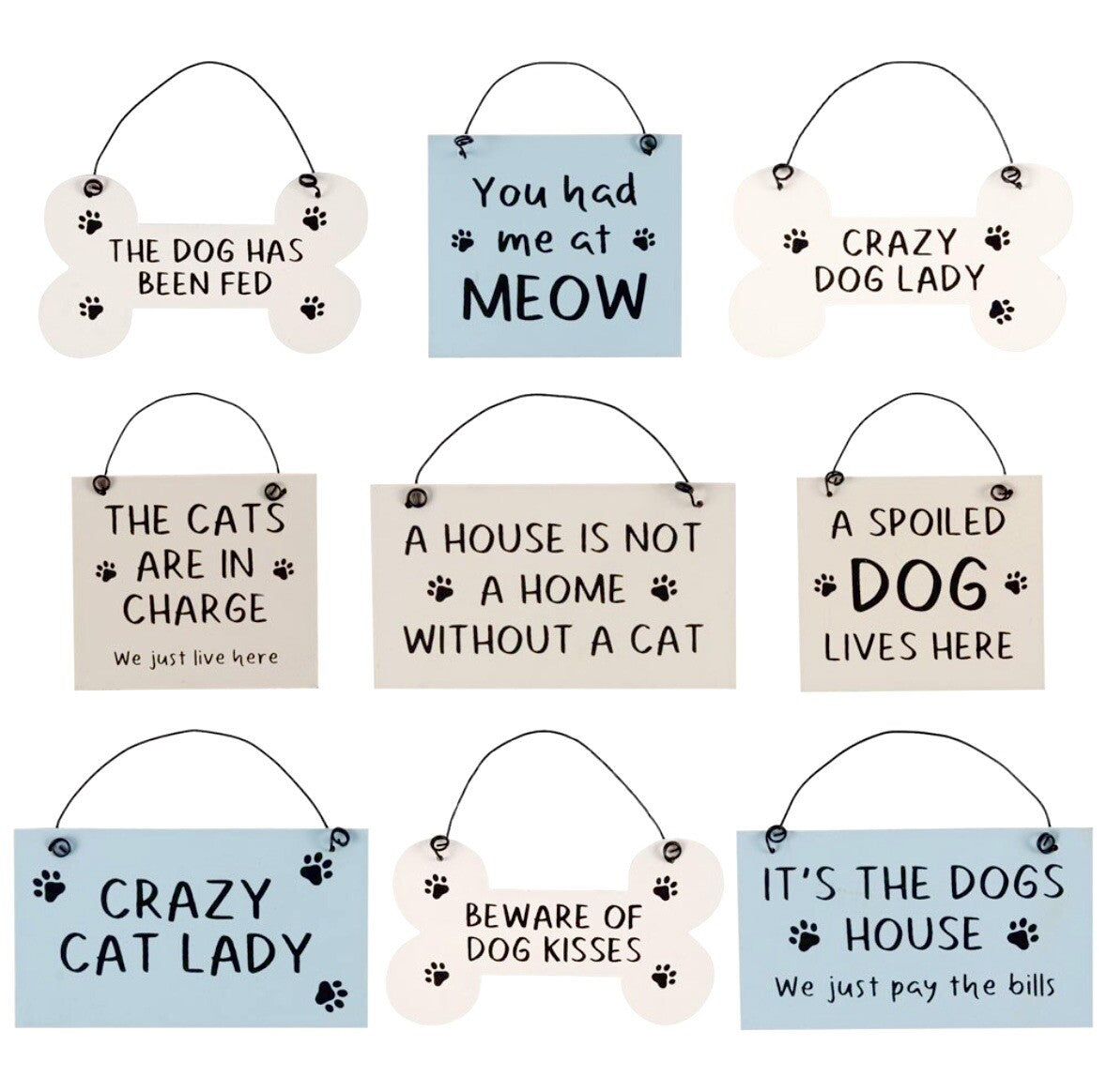 Wooden Dog Cat Hanging Sign Funny Mini Plaque Home Christmas Love Pet Gift