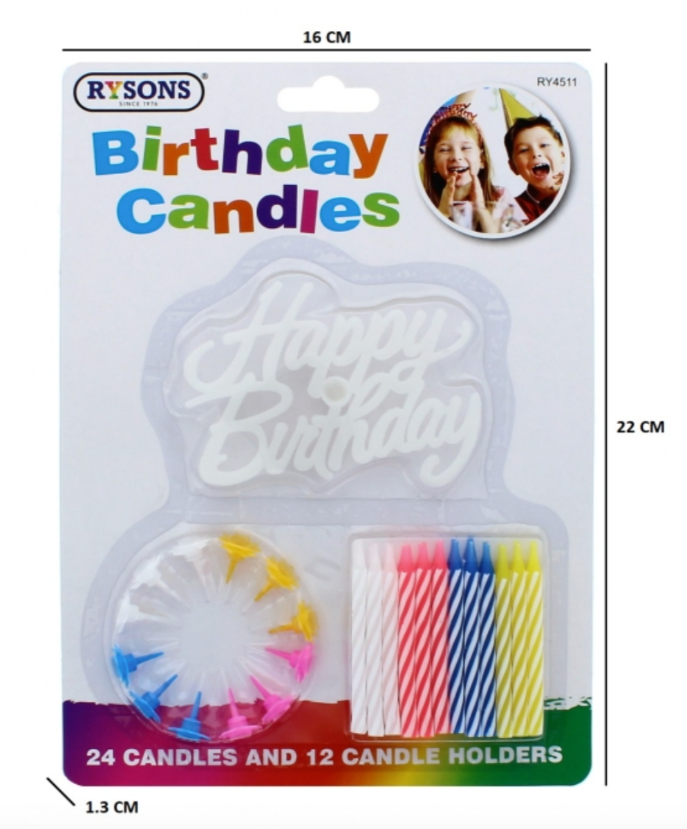Birthday Candles 36 Set with Holders Cake Topper cupcakes Party Cupcakes