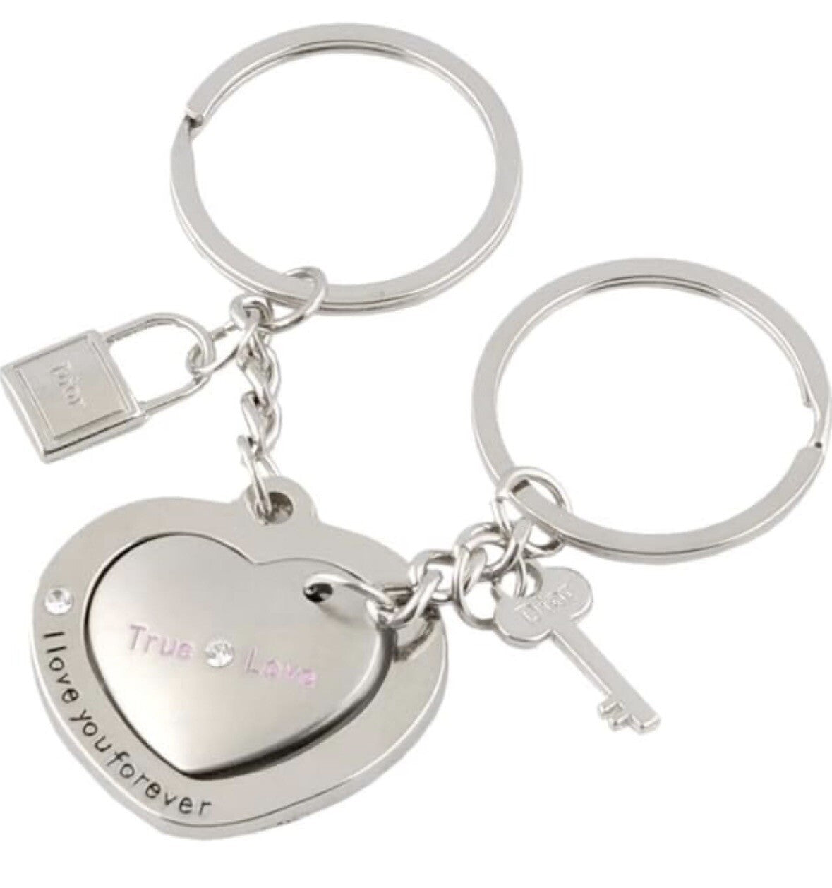 Valentine’s Couples Keyring Love Metal heart Gift Bag Girlfriend Boyfriend