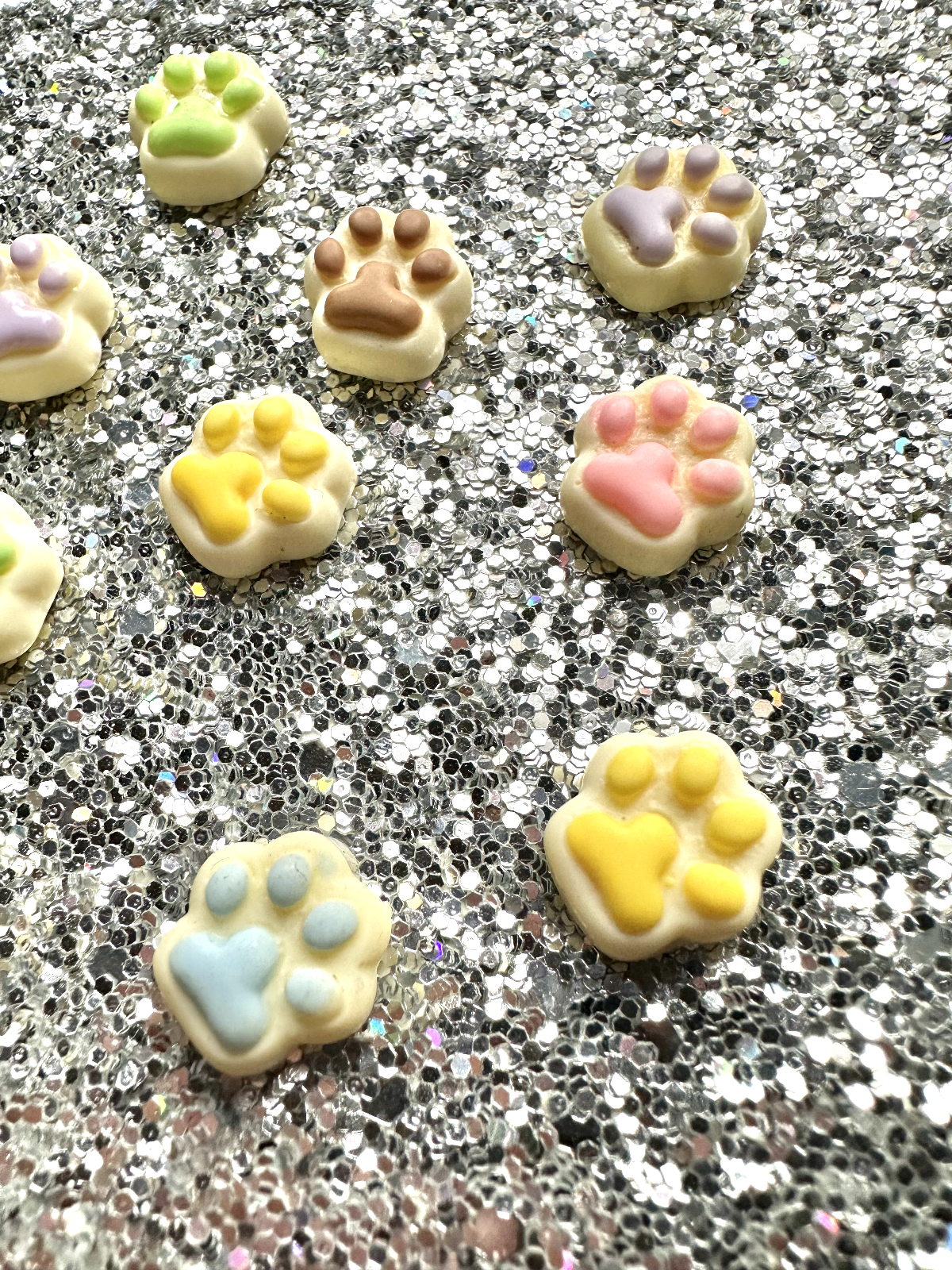 6 Dog Cat Paw Print Embellishment resin flat back cabochon animal Craft Claw 🐾