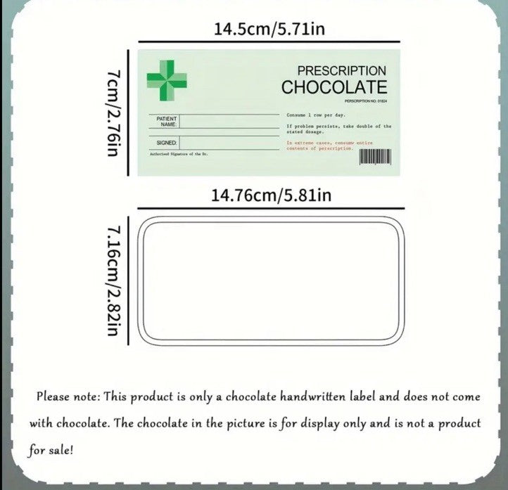 Christmas 3 Personalised Joke Prescription Chocolate Labels Novelty Gift