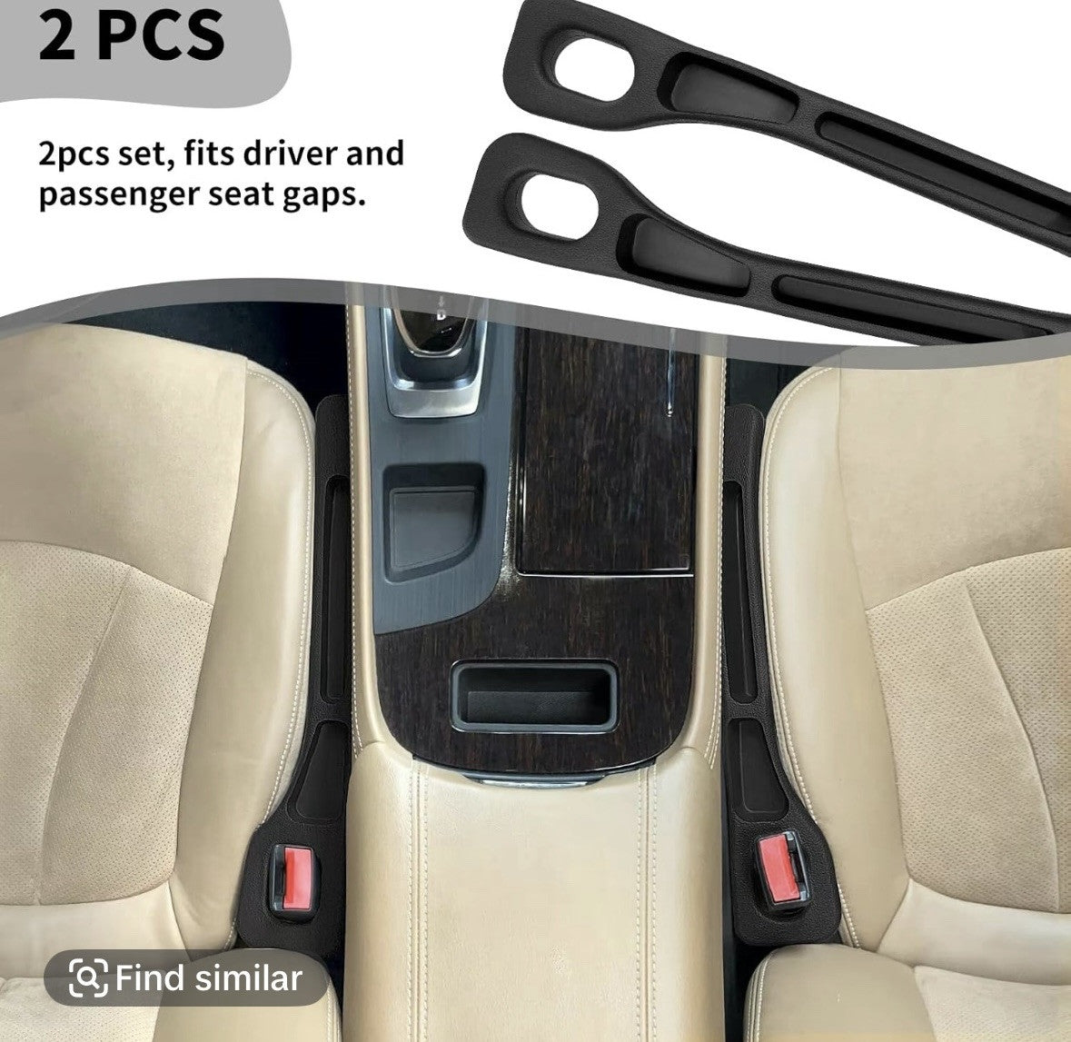 Pair Of Car Seat Gap Storage Phone Keys Side Strip interior Black Filling Strip