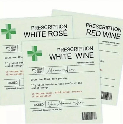 Christmas 3 Personalised Joke Prescription Wine Labels Red White Rose Novelty