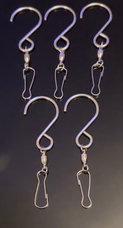 4 X Swivel S Hooks Clips Hanging Kitchen Utensils Ceiling rack Stainless Steel