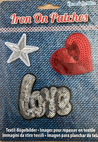 3 Sequin Motif Badges Clothes Fabric Patch Embroidered iron sew Appliqué Design