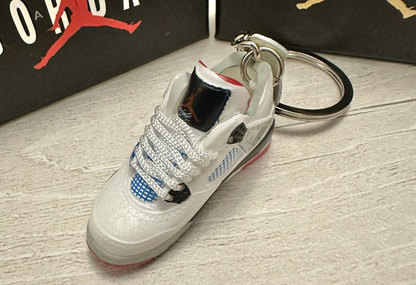 Mini Nike Jordan 4 3D Trainer sneaker Keyring Multi Red Grey Blue shoe no box
