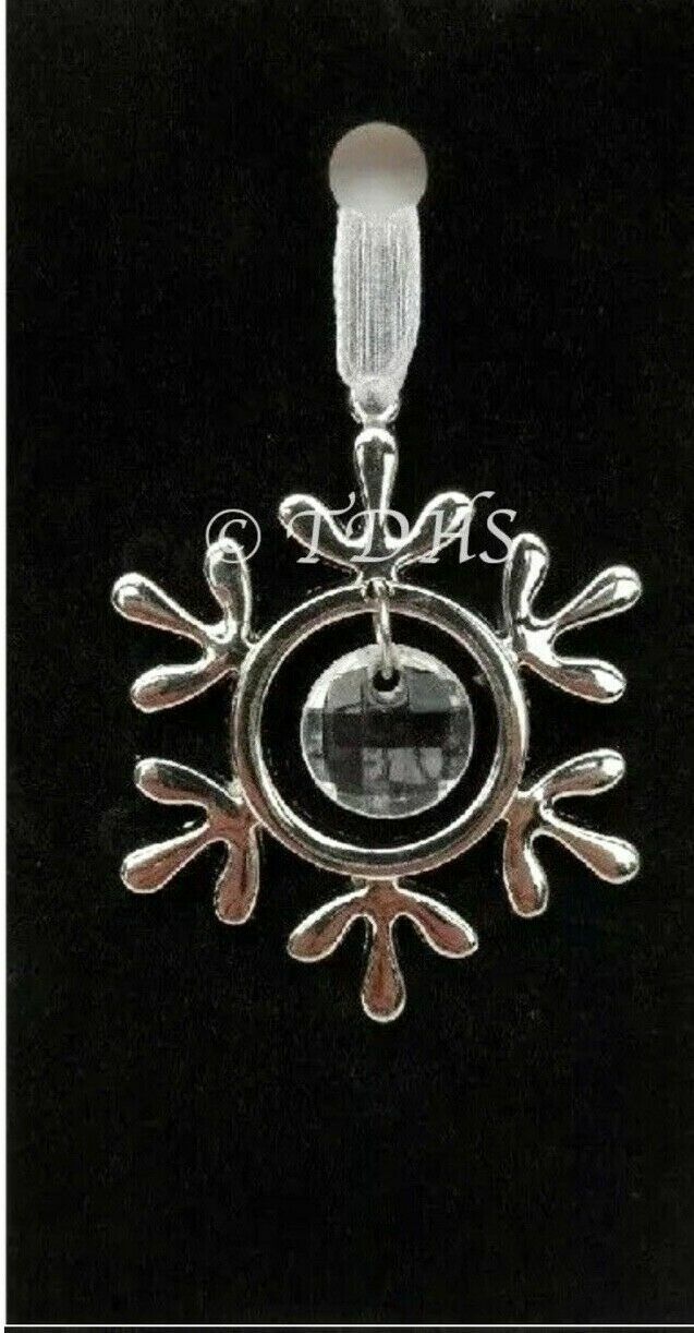 Christmas hanging Decoration Crystal silver Metal tree Bauble bell snowflake joy