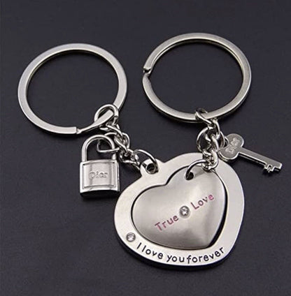 Valentine’s Couples Keyring Love Metal heart Gift Bag Girlfriend Boyfriend