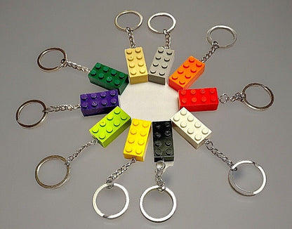 Brick Keyring Key Car KeyChain compatible With building bricks Blocks Gift Toy