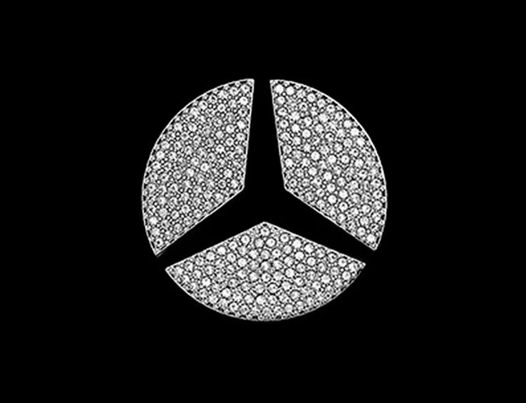 Car Mercedes Rhinestone Steering Wheel Center 65mm Trim Diamond Sticker Logo