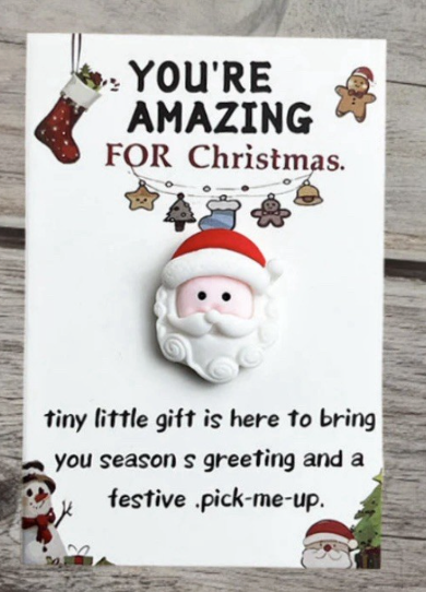 Christmas Gift Pocket Hug Your Amazing Santa Reindeer In Card Gift Secret Santa