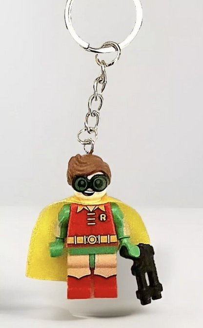 Batman & Robin Keyring Set Mini Figure Keychain Gift DC Couples