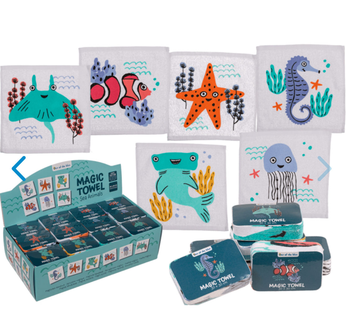 Xmas Sealife Fish Shark Magic Flannel Towel Kids Wash Cloth Bath Seahorse Nemo