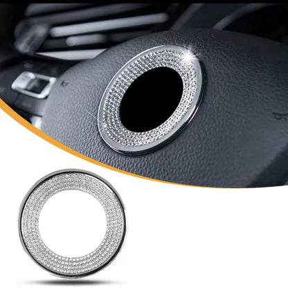 Car Vw Rhinestone Steering Wheel Center Emblem Trim Diamond Sticker Logo