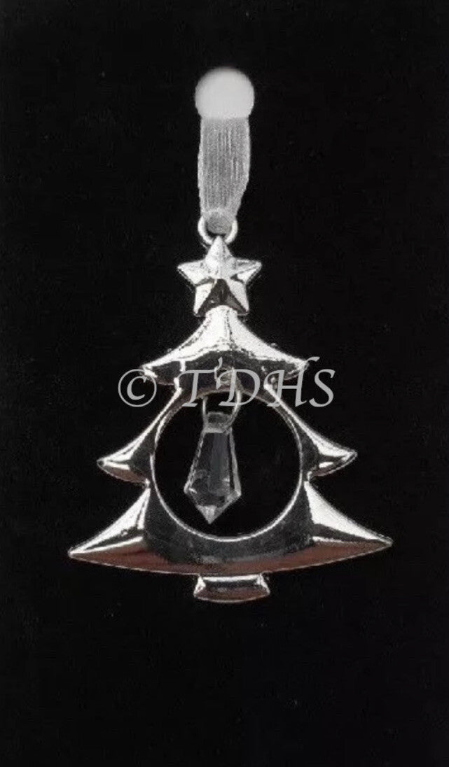 Christmas hanging Decoration Crystal silver Metal tree Bauble bell snowflake joy
