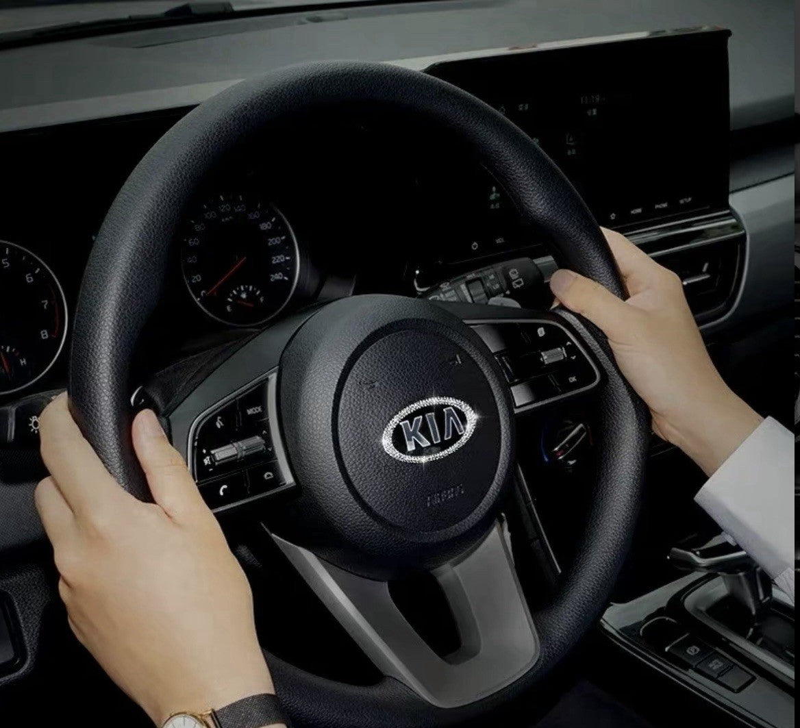 Car Kia Rhinestone Steering Wheel Center Emblem crystal Diamond Sticker Logo