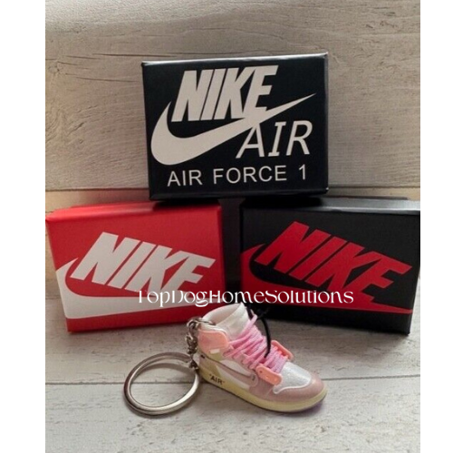 Mini Nike Keyring Sneakers 🔥3D Jordan 1 keychain Trainer Sports Shoe & gift box