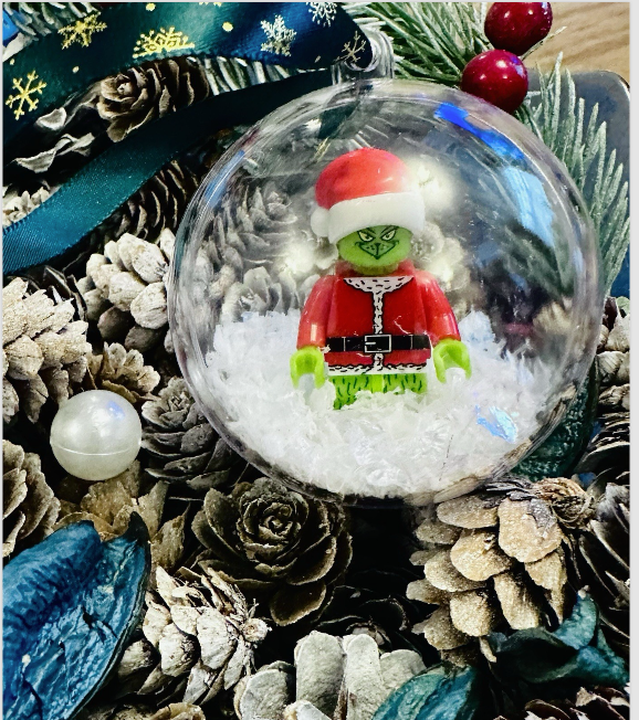 Christmas Grinch Santa Mini Figure Bauble Hanging Snowflake Tree 3D  Handmade