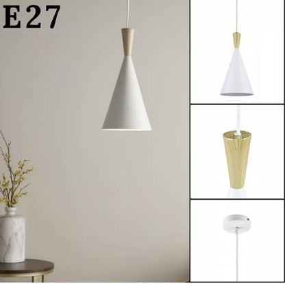 B & Q Pendant Ceiling Light Shade Matt White Wood Arraqis Modern Lamp Good Home
