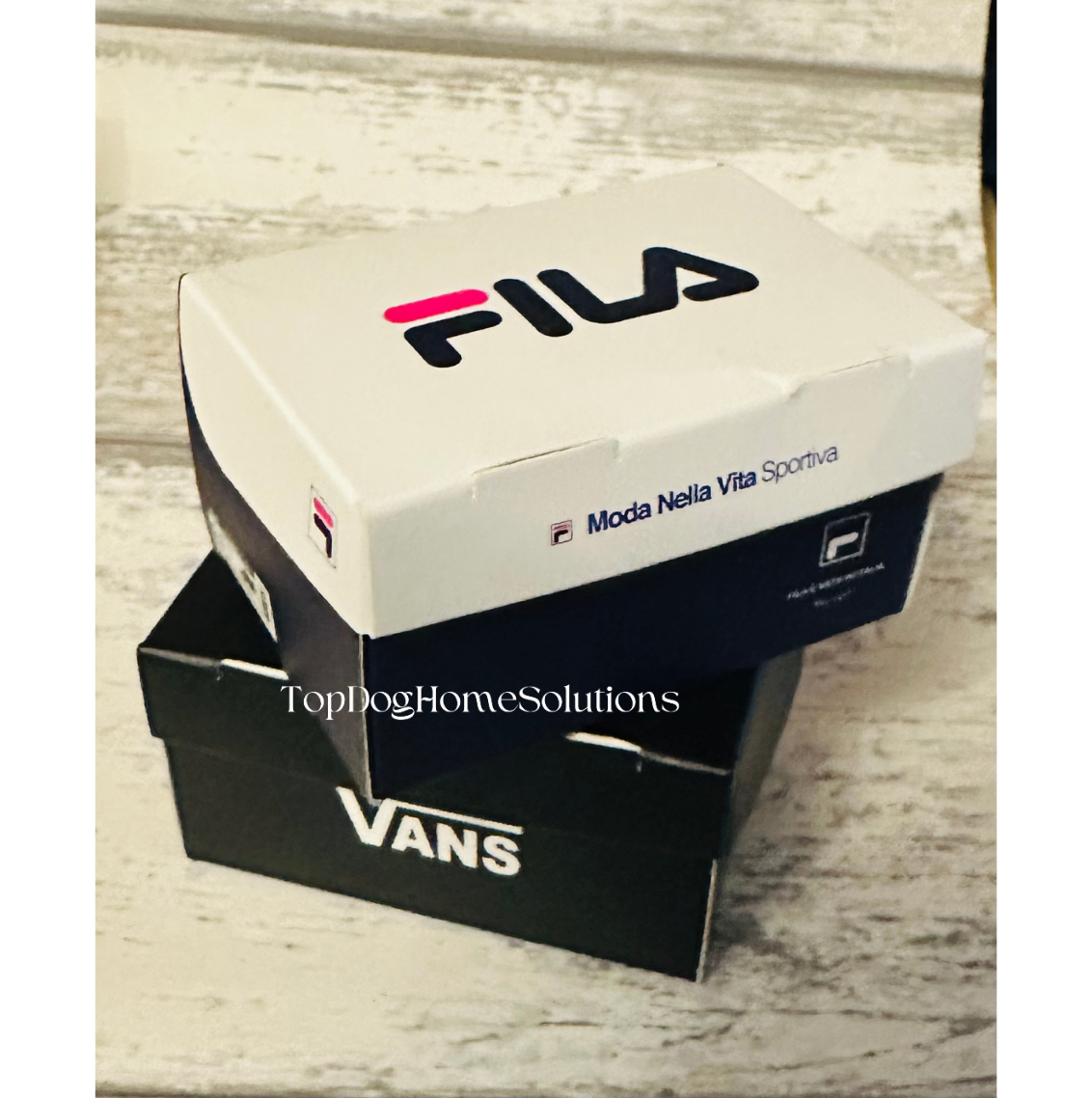 Vans & Fila Mini Trainer Sneaker Shoe Box Gift Sports Football Black White Blue