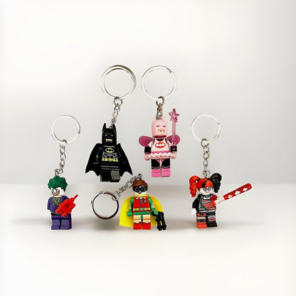 Batman Figure Keyring Couples Love Pink Batgirl Mini DC Bag Charm Gift Car Key