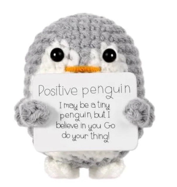2 X Positive Penguin Grey Pink Xmas Positive Gifts Positivity Gifts Thoughtful