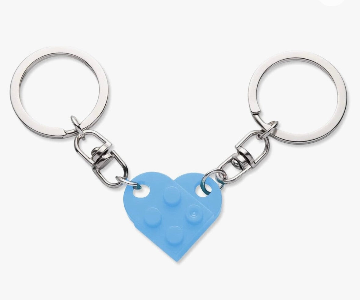 Couples matching Valentines Blue & Pink Shark suit Man Girl Keyring Car keys