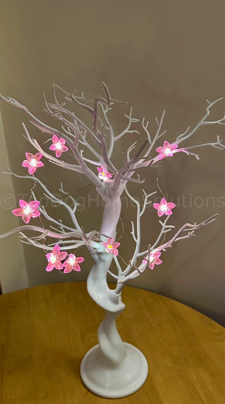 FLOWER VALENTINE HEARTS LED PINK WIRE LIGHTS BATTERY OPERATED 1.24 M x 12 LED 🌸