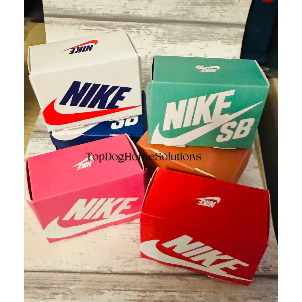 Nike Mini Trainer Sneaker Shoe Box Gift Sport Football Red White Blue Pink Green
