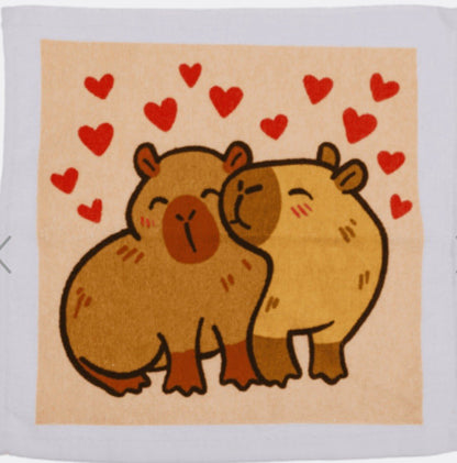 Xmas Capybara Magic Flannel Towel Kids Wash Cloth Bath Animal stocking filler