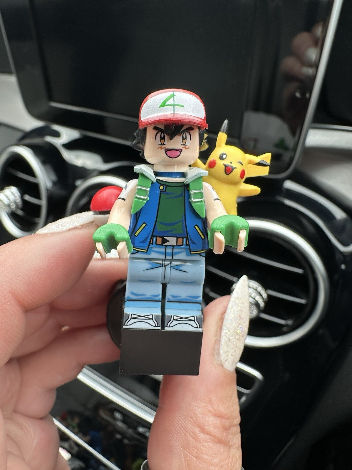 Pokemon Car Air Freshener Pikachu Ash Figure Mini Clip Vent Scent
