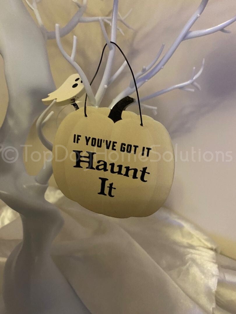 Funny Halloween Sign Hanging Decoration Pumpkin Ghost Bat Rustic Humour joke