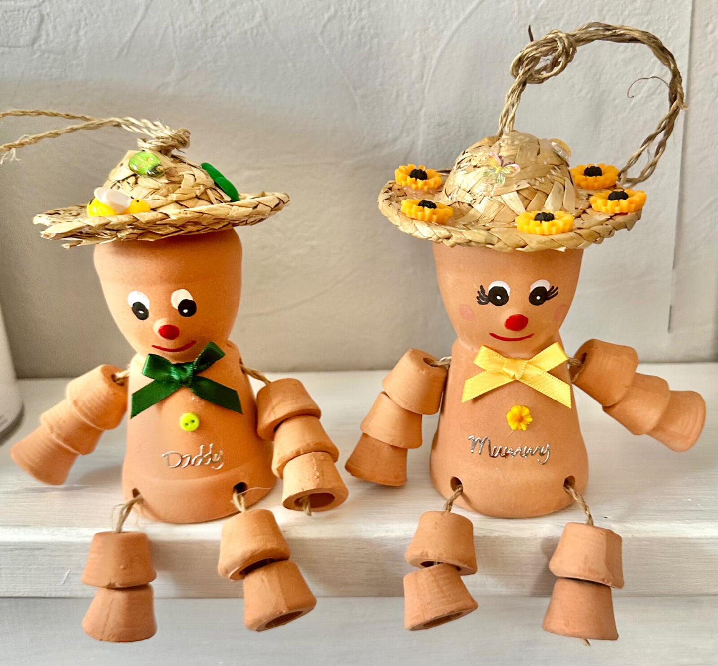 Flower Plant Pot Men Lady Terracotta Bill Ben Garden Ornament Mum personalise